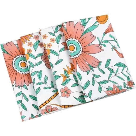 Mandala Flower Tapestry Wall Hanging - Bohemian Hippie White Tapestry Sketched - Picture 5 of 7